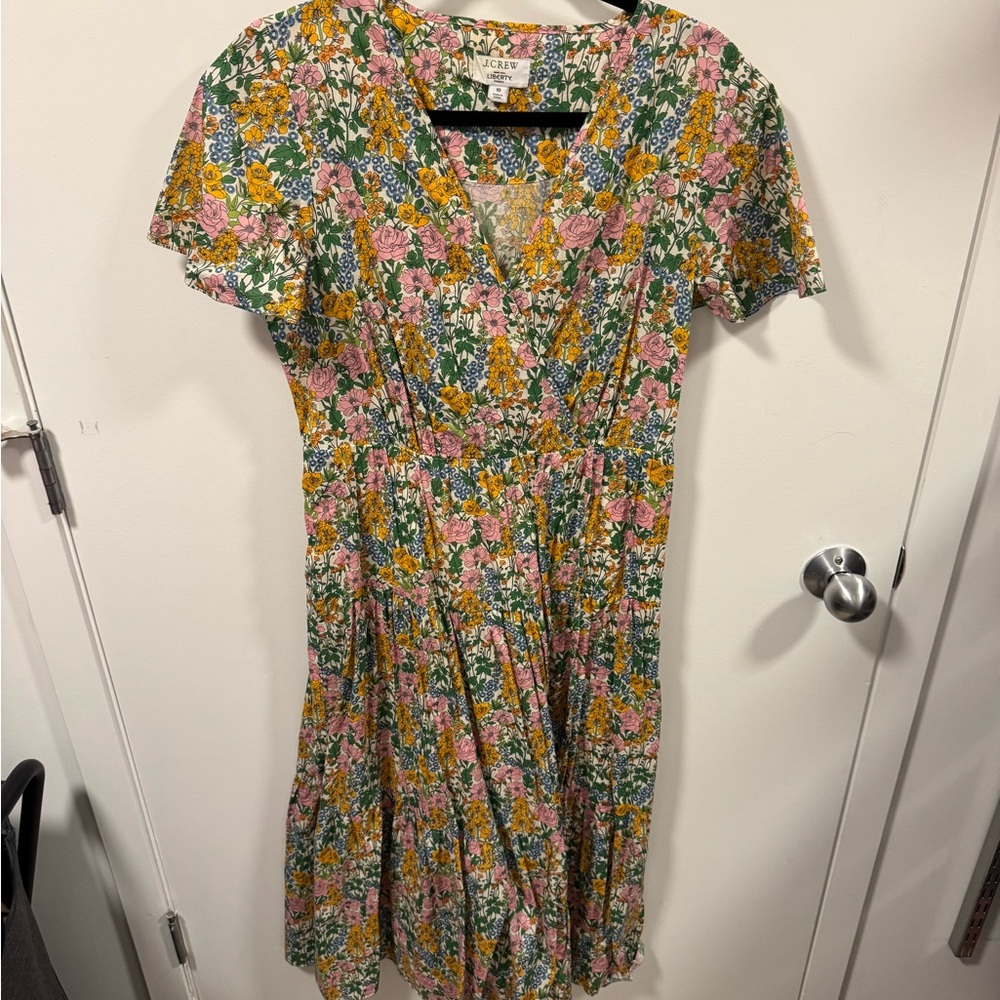 J Crew Liberty Floral Faux Wrap Dress